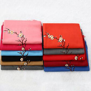 Folk embroidery imitation wool embroidery fringed shawl