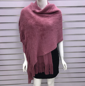 Wholesale plain color stain weave winter with Tassel scarf