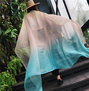 high quality long beach silk scarf