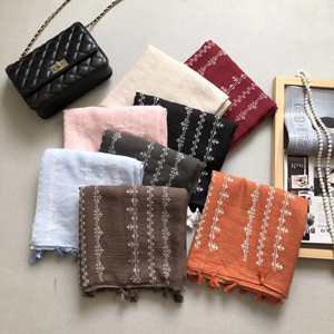 wholesale flower design cotton shawl nepal fashion?tassel?scarf