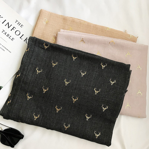 winter gold deer warm scarf animal print scarves