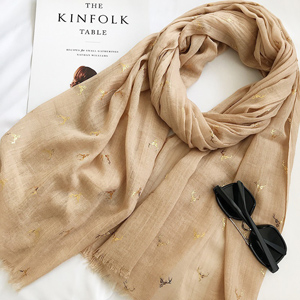winter gold deer warm scarf animal print scarves
