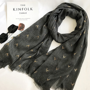 winter gold deer warm scarf animal print scarves