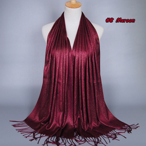 golden Muslim scarf silver headscarf