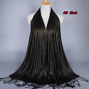 golden Muslim scarf silver headscarf