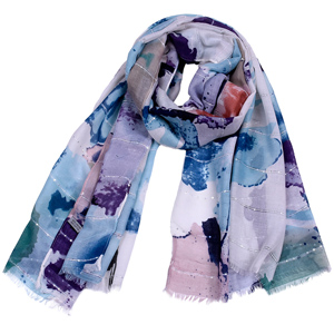 New sequined printed cotton scarf