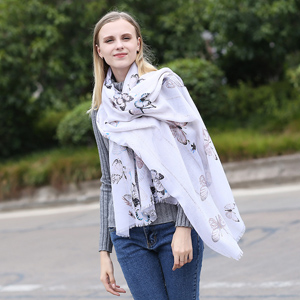 Sequined lady butterfly large size scarf shawl