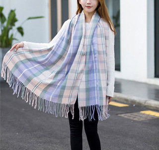 Imitation cashmere plaid scarf