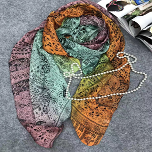 Female color matching silk scarf wholesale