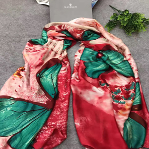 Female butterfly painted silk scarf wholesale