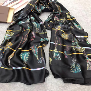 Female long hang drop pattern silk scarf wholesale