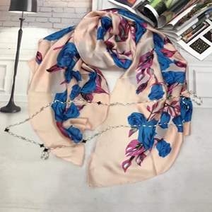 Female rose pattern silk scarf wholesale