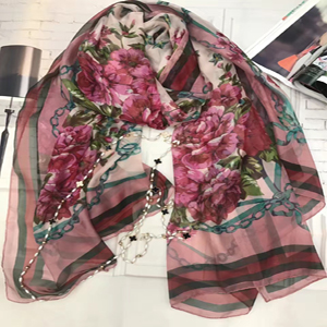 Female peony colored scarf wholesale