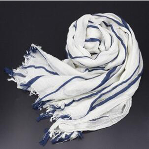 Female stripe cotton tassel scarf wholesale