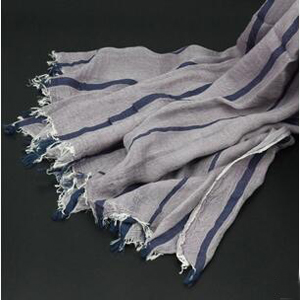 Female stripe cotton tassel scarf wholesale