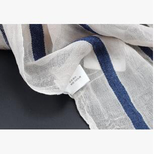 Female stripe cotton tassel scarf wholesale