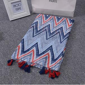 Female Wavy lines tassel scarf wholesale
