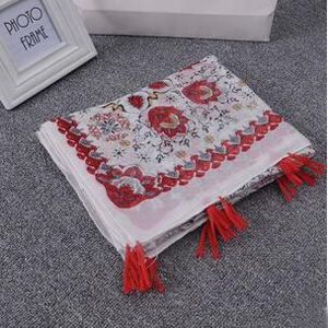 Flower design simple female elegant silk scarf wholesale