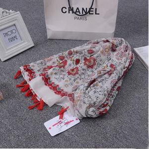 Flower design simple female elegant silk scarf wholesale