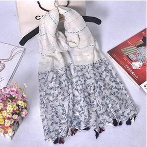 Female clover small broken flower tassel scarf wholesale