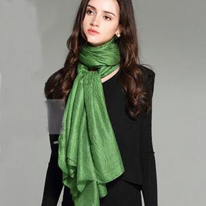 Pure color linen female bead light texture scarf wholesale