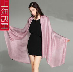 Pure color linen female bead light texture scarf wholesale