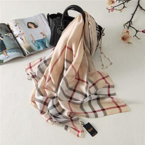 Female carriage grid soft emulation silk wholesale