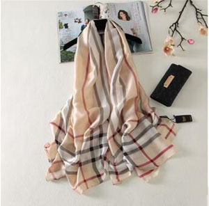 Female carriage grid soft emulation silk wholesale