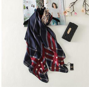 Female carriage grid soft emulation silk wholesale