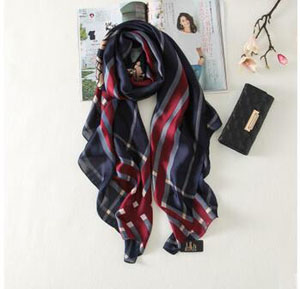 Female carriage grid soft emulation silk wholesale