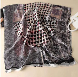 Thin female leopard print emulation silk scarf wholesale
