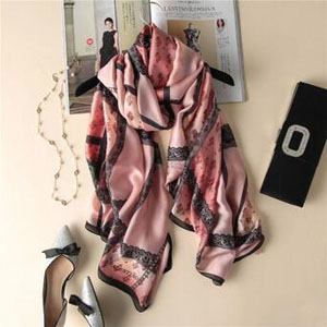 Lace grid printed female scarves wholesale