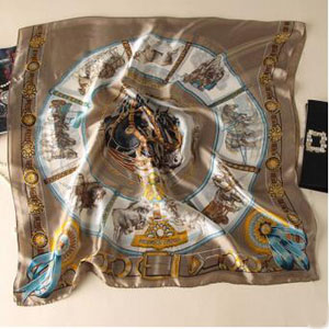 Female carriage chain emulation silk scarves wholesale