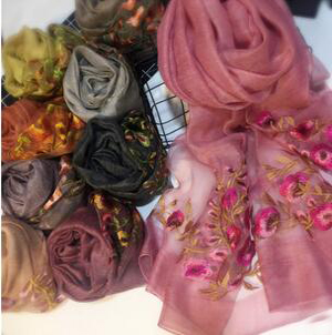 Female embroidered beach scarves wholesale