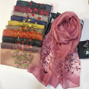 National wind silk embroidery wool scarf wholesale
