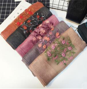 National wind silk embroidery wool scarf wholesale