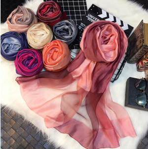 Double color silk wool scarves wholesale