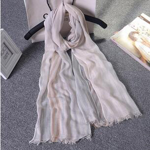 Pure color stripe burrs linen scarf wholesale