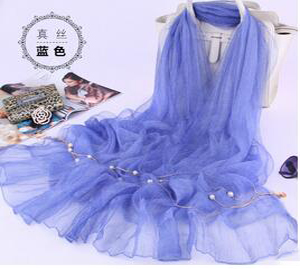 Pure color silk double scarf wholesale
