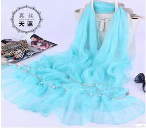Pure color silk double scarf wholesale