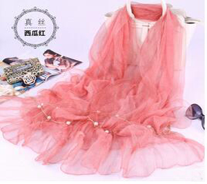 Pure color silk double scarf wholesale