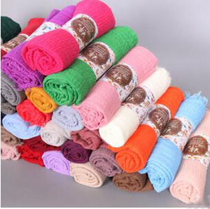 Cotton linen crushed scarf Wool muslims scarf wholesale