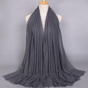 Cotton linen crushed scarf Wool muslims scarf wholesale