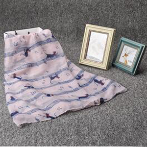 Female voile cute cartoon notes kitten scarf wholesale