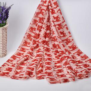 Cute little cat printed female voile scarf wholesale