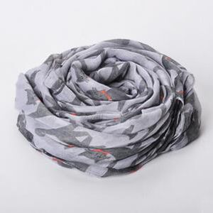 Cute little cat printed female voile scarf wholesale