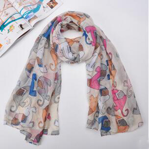Lovely elephant voile scarf wholesale