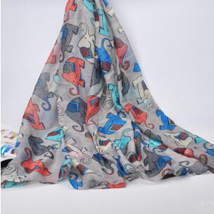 Lovely elephant voile scarf wholesale