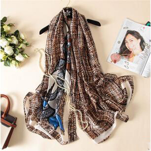 Classic peony female emulation silk scarf wholesale