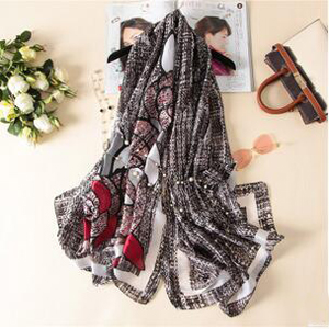 Classic peony female emulation silk scarf wholesale